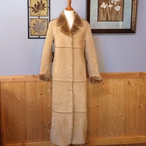AVAILABLE NOW - Genuine Suede LEATHER Long PLUSH winter Coat